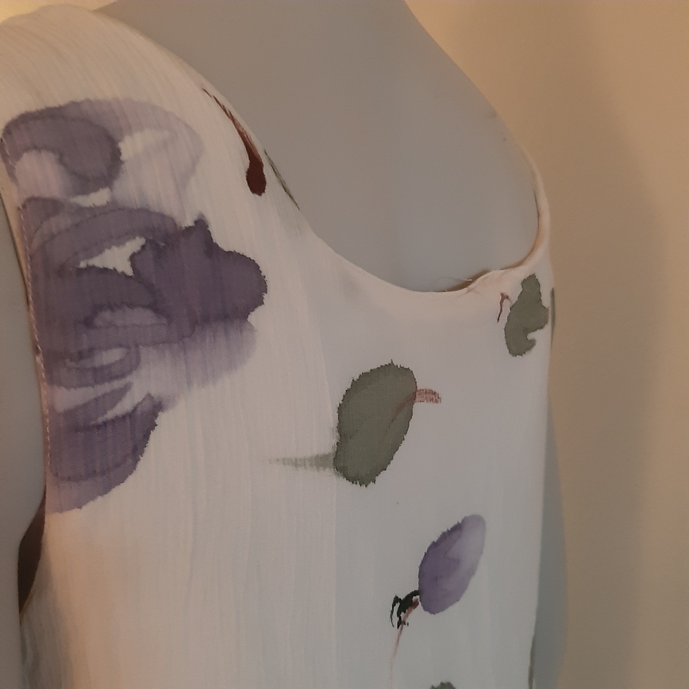 CHIFFON 100% RAYON MAXI DRESS FULLY LINED SMALL - Picture 3 of 8